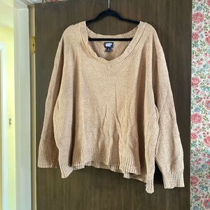 Lands End 3X Tan v-neck knit sweater